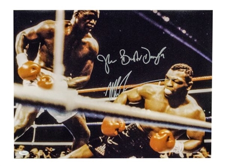 Mike Tyson & Buster Douglas Dual Signed 16x20 Photo